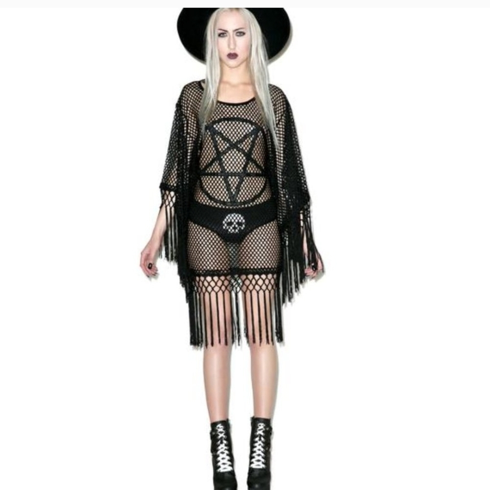 Killstar Black Mesh Swim Coverup